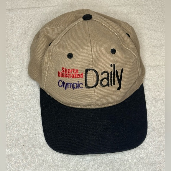 Vintage Sports Illustrated Daily Olympics Tan/Black Snapback Adult Hat - Picture 1 of 5